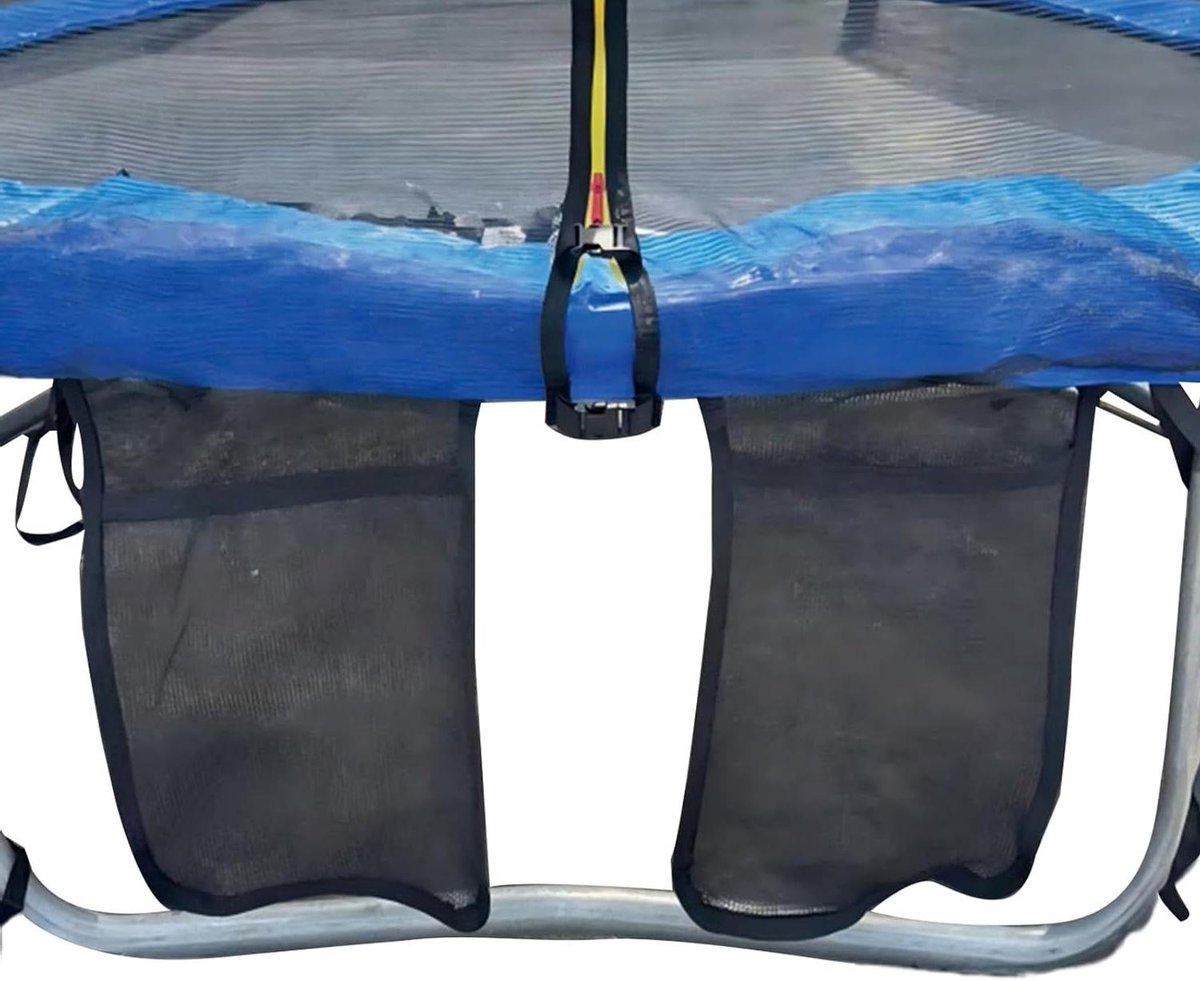 Trampoline Schoenentas - Schoenenrek Opbergtas - Trampoline Organiseren - Dubbele Vakken Mesh - 101 cm Lengte - Zwart