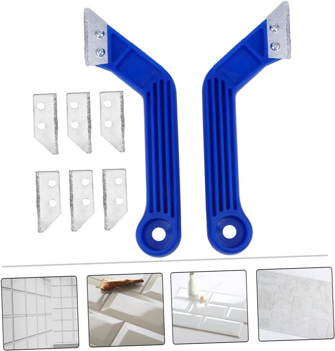 Tegelvoeg Krabber - Voegen Krabber Set - Oude Voeg Verwijderen - Inclusief Extra Messen - 20.5 cm - Blauw