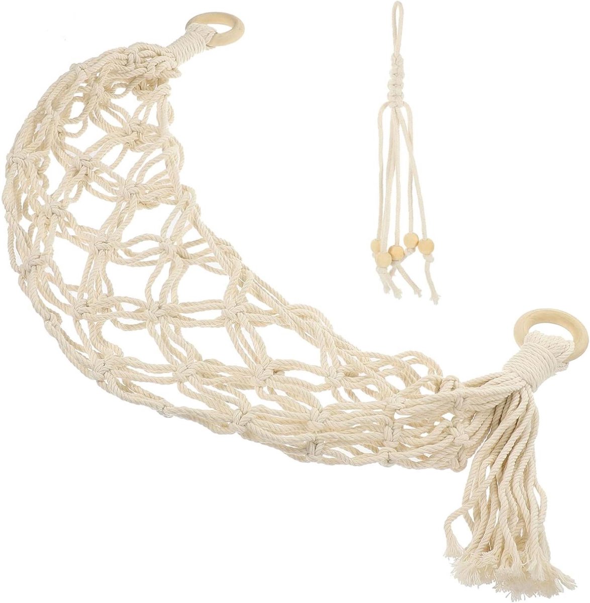 Fruit Hangmat - Woondecoratie Mand - Keuken Organiseren - Ruimtebesparend Onder Kast - 59.5 cm - Wit