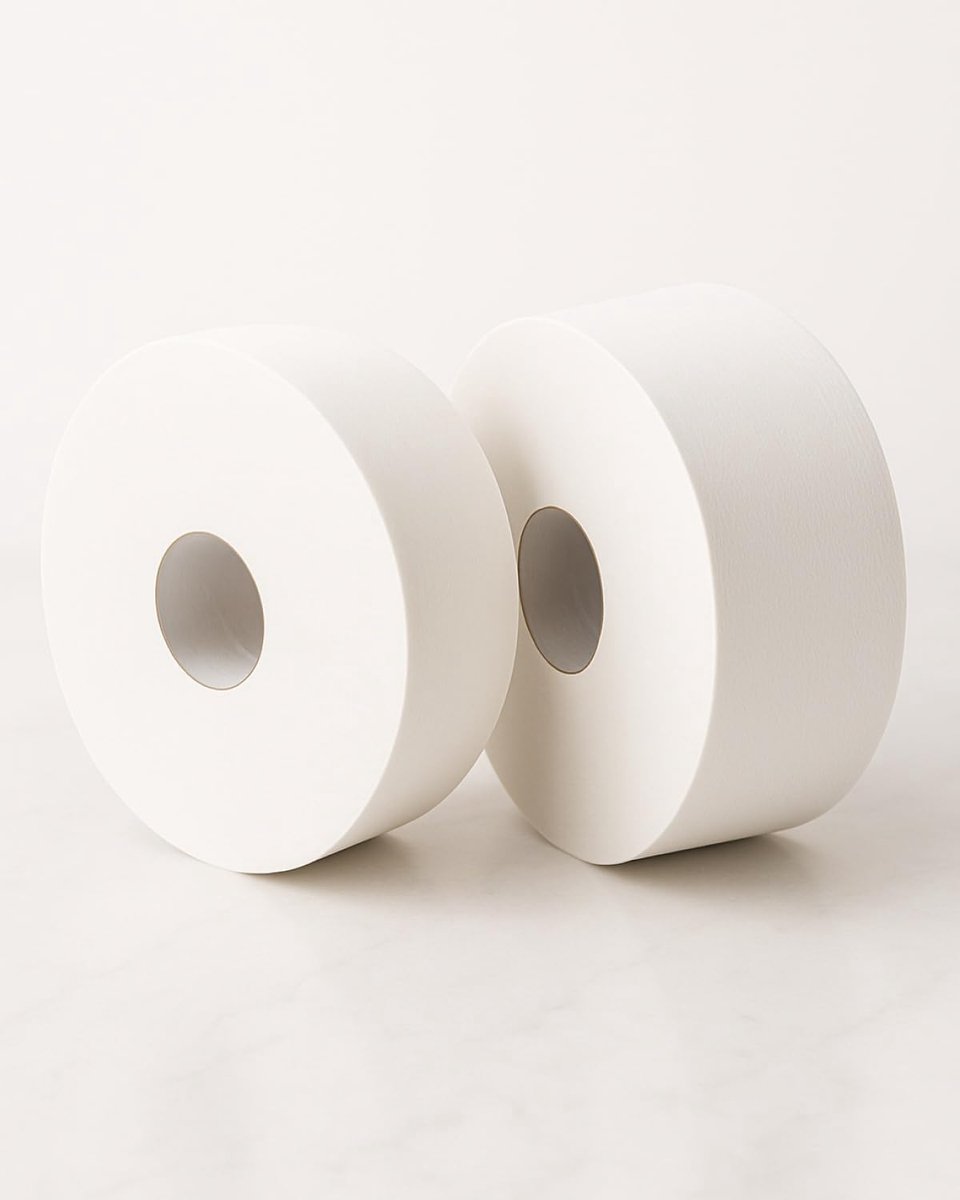 SnelShoppen - Jumbo toiletpapier 6 x 300 m, 2-laags, 100% cellulose, zuiver wit, ideaal voor Jumbo dispenser, comfortabel en duurzaam wc-papier