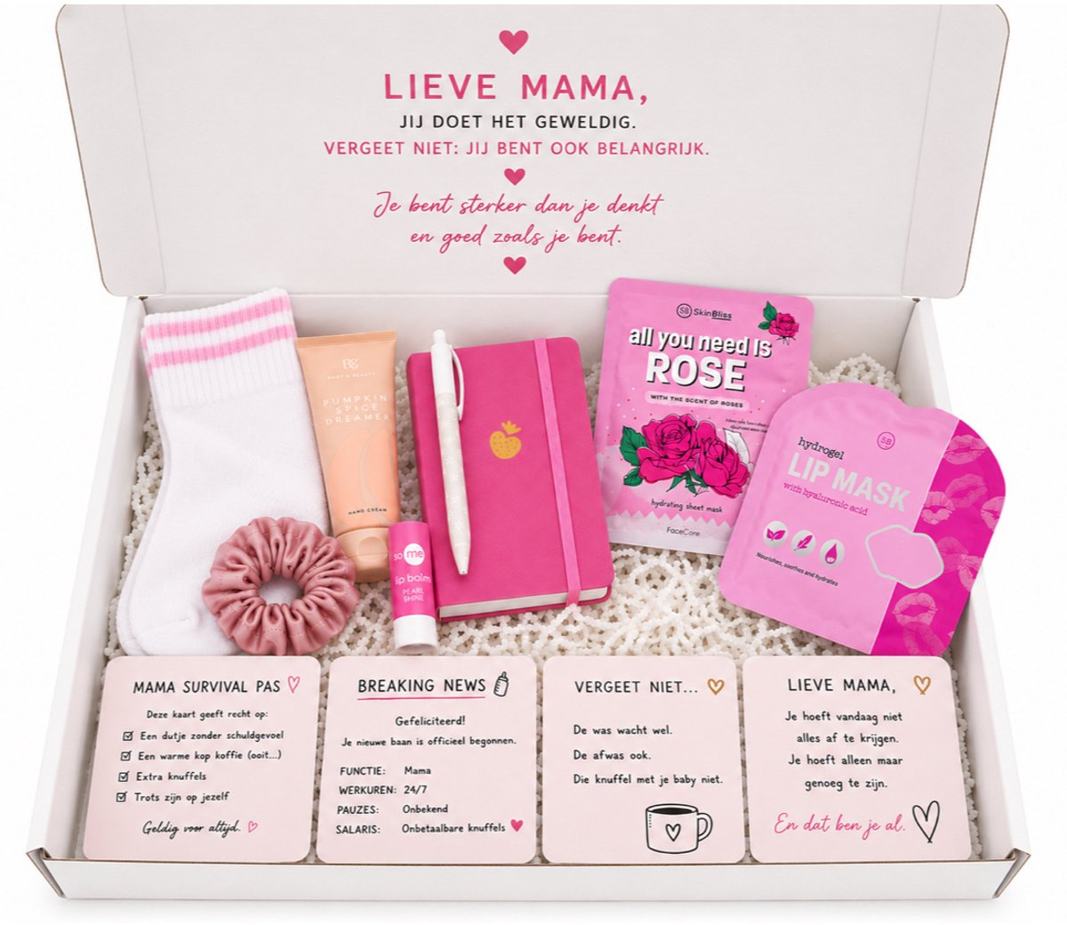 New Mom Gift Box - Kraamcadeau voor mama - Mom Journal - Selfcare Cadeaubox - Brievenbuscadeau Na Bevalling