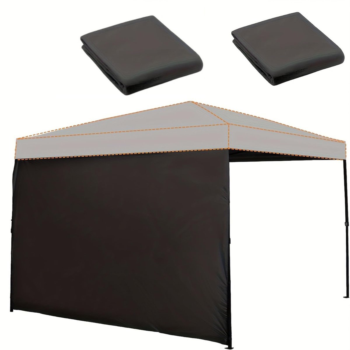 SnelShoppen - Pop-Up Partytent Zijwanden 3x2m - Waterdicht Oxford 210D - Wind- en UV-Bescherming - Zwart voor Tuin, Terras, Camping, Feest