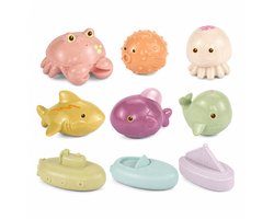 MagniToys – Badspeelgoed Baby 9-delig – Zeedieren en Bootjes – Waterspeelgoed Vanaf 6 Maanden