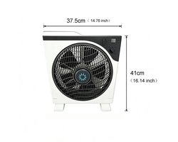 House Of Atelier - Boxventilator - Vloerventilator - Krachtige Luchtstroom - 3 Uur Timer - 3 Snelheden - 41x 37.5 cm - Wit/Grijs