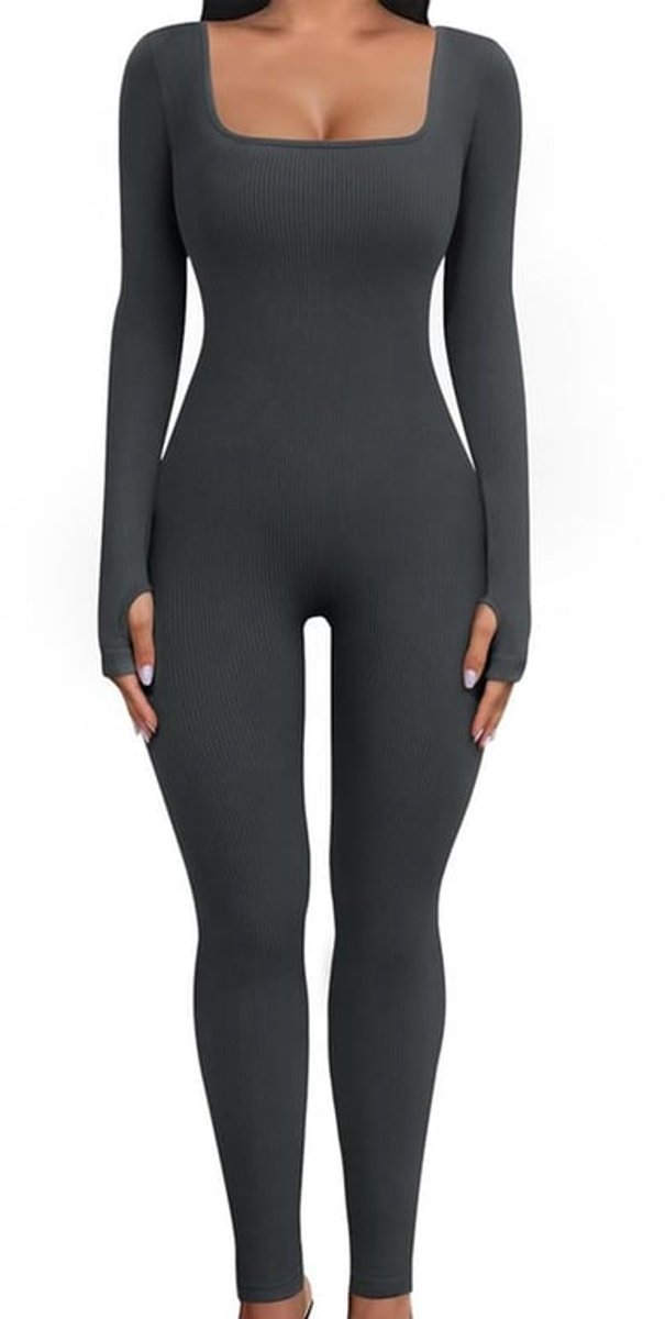 Sportieve dames jumpsuit met lange mouwen, ideaal voor yoga en fitness