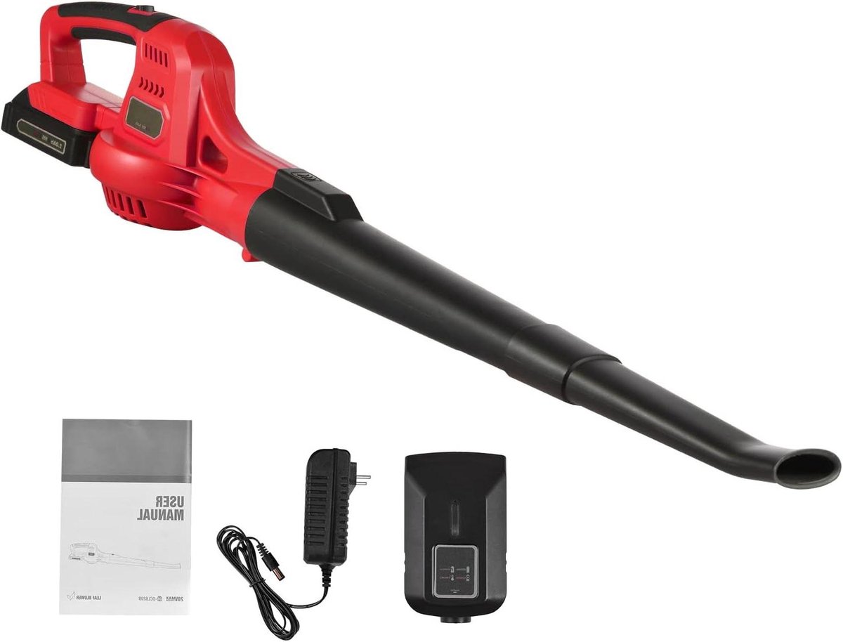 Draadloze Bladblazer - Elektrische Veegmachine Hand - Tuin Schoonmaken - 2 Snelheden Luchtstroom - 20V - Rood