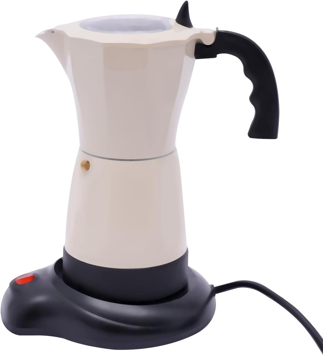 Elektrisch Koffiezetapparaat - Espressoapparaat Mokkapot - Koffie Zetten - Anti-druipmondstuk - 300 ml - Gebroken wit