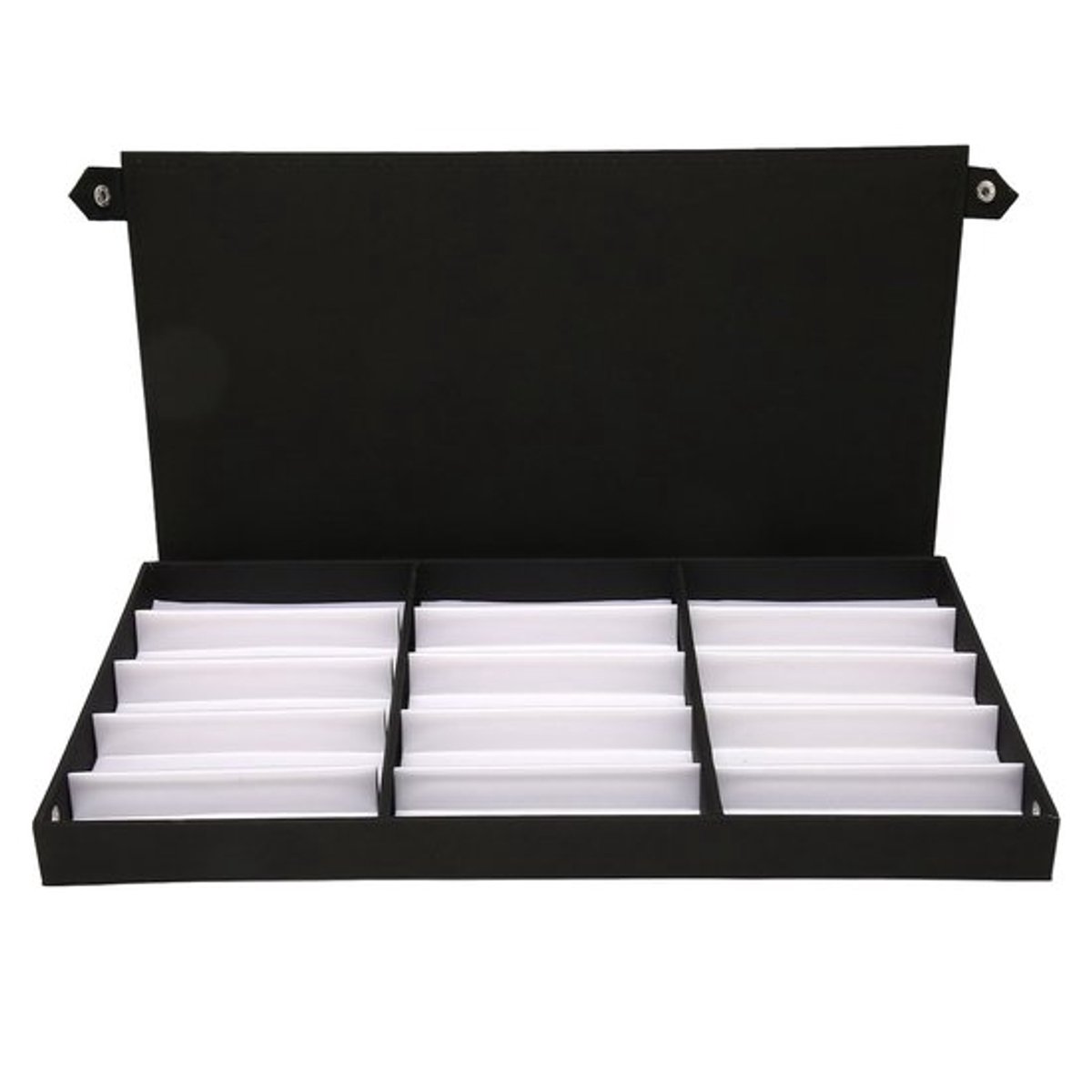Zonnebril Organizer 15 Compartimenten - Multifunctionele Brillendoos - Stevig PU Leer - Duurzaam - Geld-terug-garantie - Elegante Witte Voering - Brillenhouder