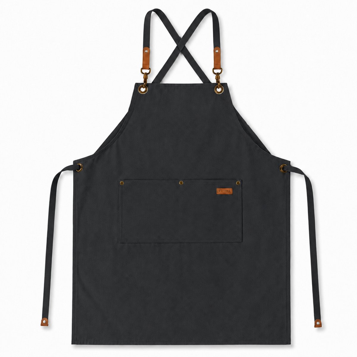 VIVORA Schort – Keukenschort – Unisex – Canvas – Donker Grijs