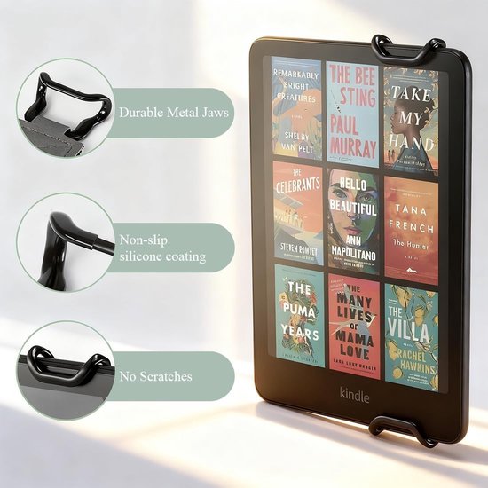 E-reader Handhouder - Boekhouder Tablet - Comfortabel Lezen - Verstelbare Band - 6-8 Inch - Wit — afbeelding 3