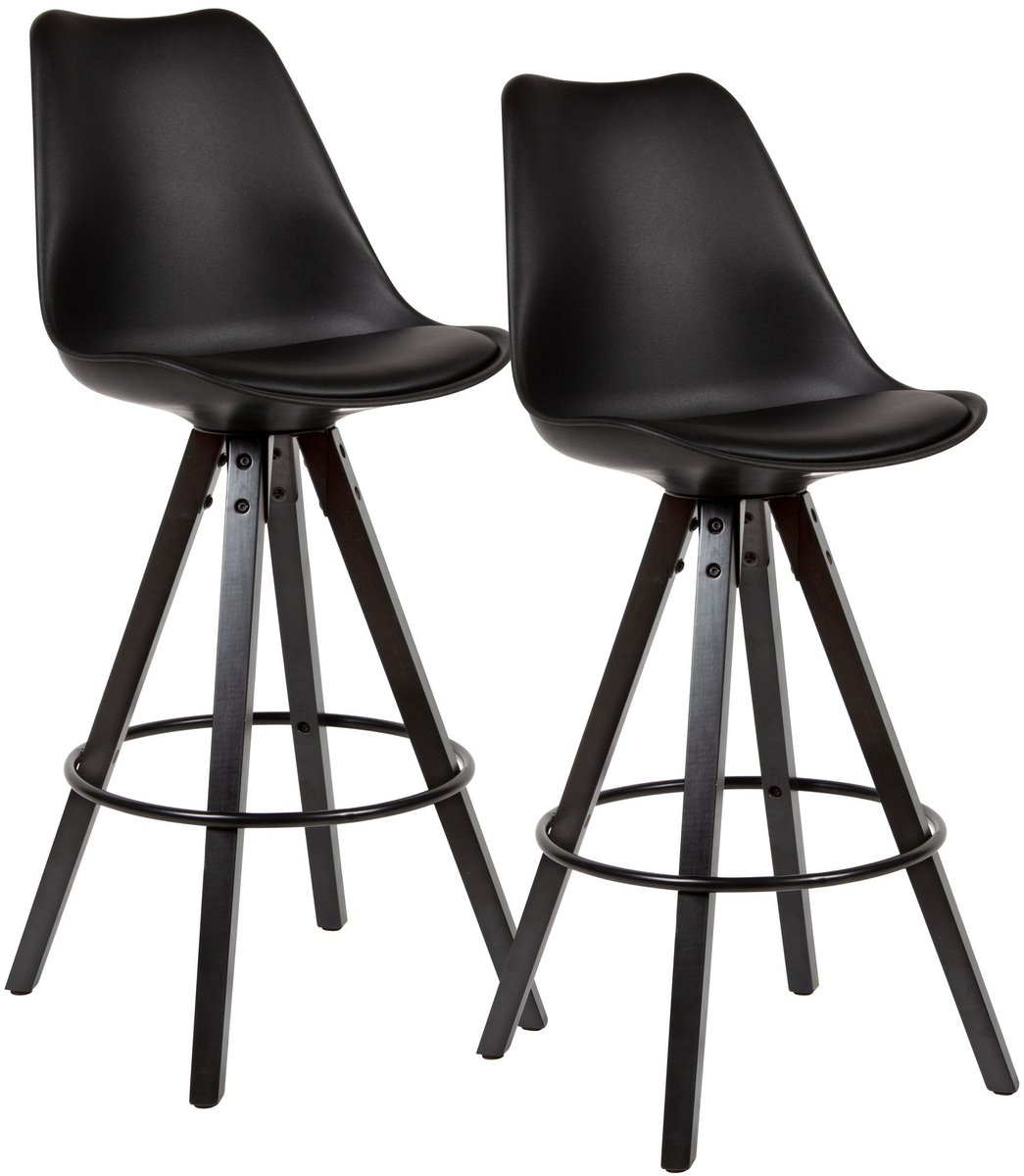Barkruk zwart kunstleer 53x113x49 cm