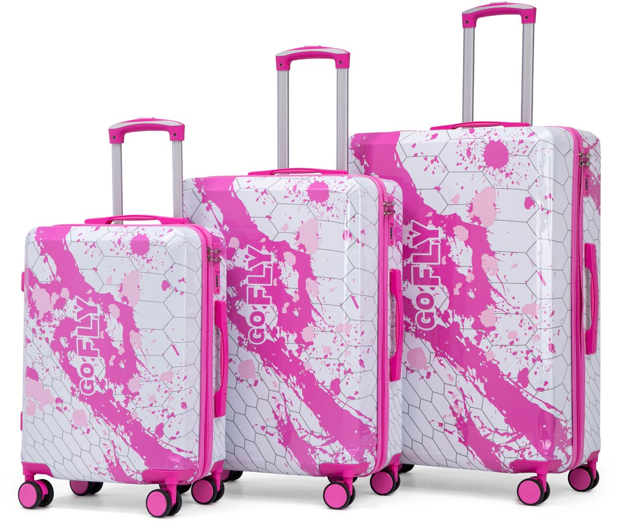 Koffer set- Grote Reiskoffer - 3 Delige Roze Reiskoffer - Handbagage Koffer - Reiskoffer - Trolley - Koffers - 28/24/20 - Spinner wielen - Cijferslot - Lichtgewicht