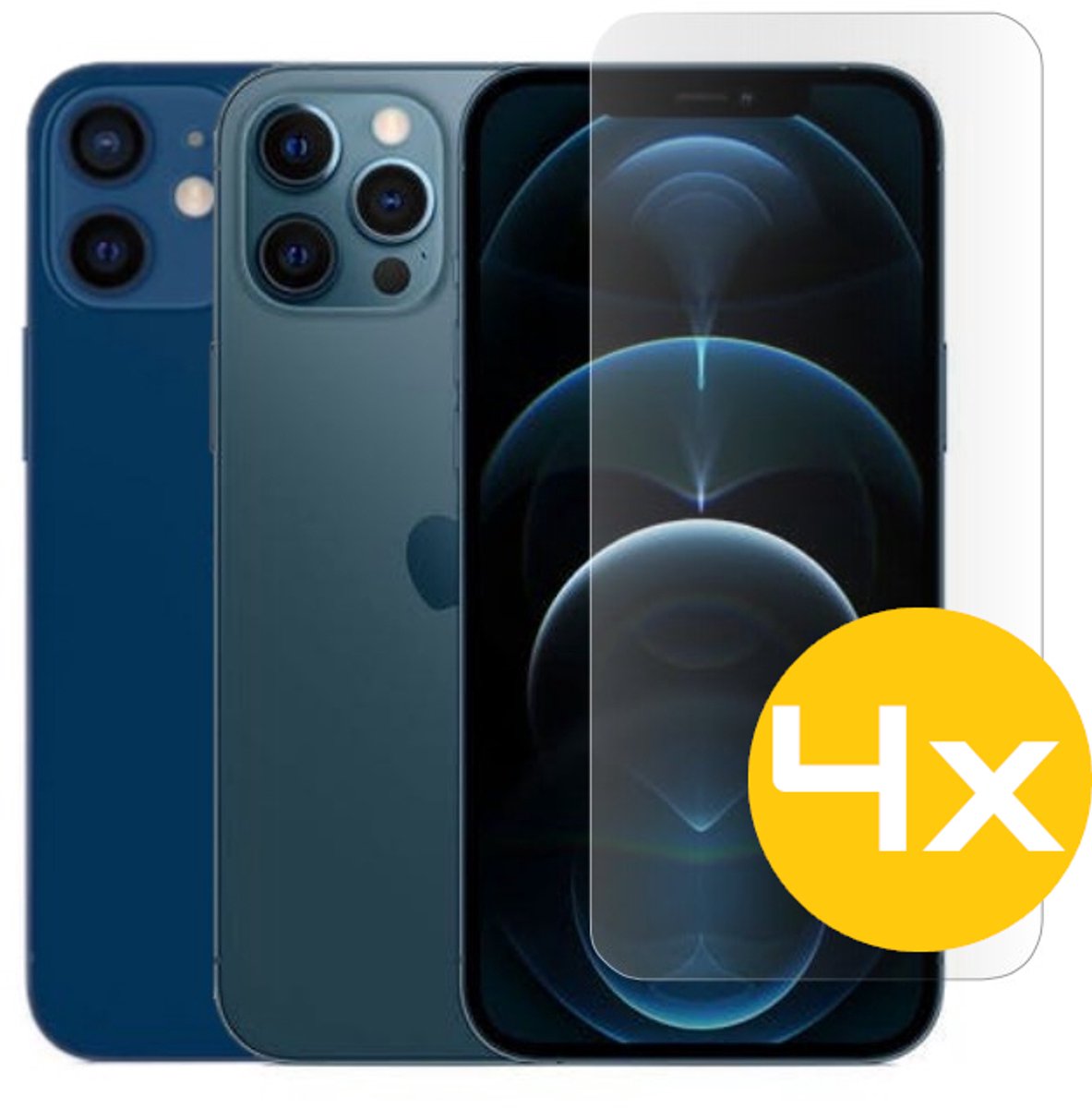 Screenprotector Geschikt Voor iPhone 12 / 12 Pro - Glasplaat - Tempered Glass - 4 Stuks