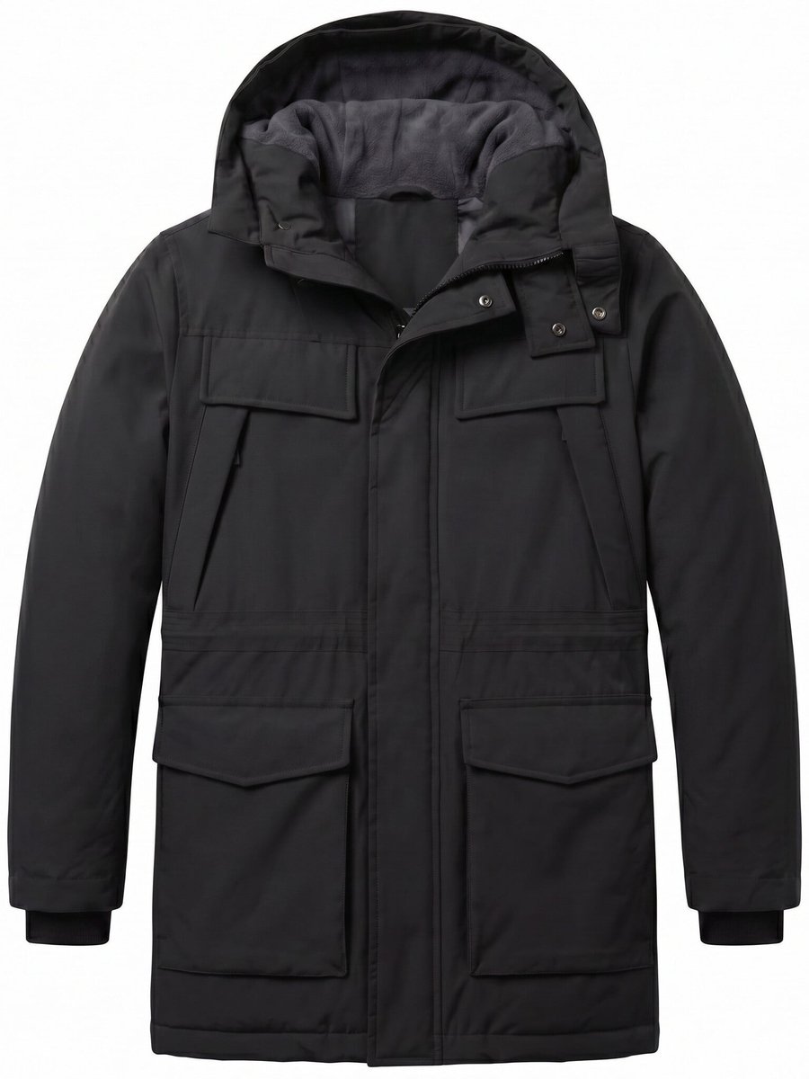 Parka Heren - Heren Winterjassen Volwassen - LF891 - Zwart - Maat S