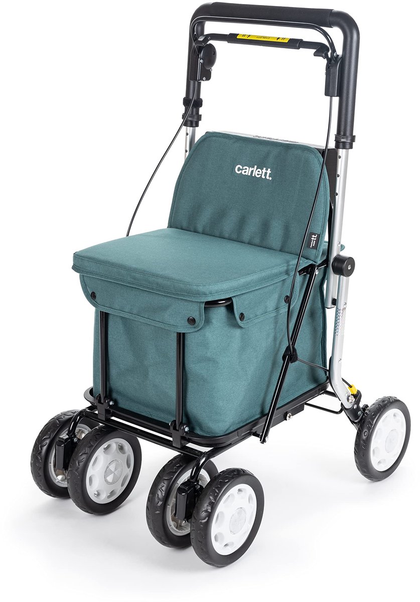 SnelShoppen - Boodschappenwagen en Loopwagen met Zitje voor Ouderen - Medisch Goedgekeurd - Opvouwbare Wagen met 4 Wielen - Verwijderbare Tas 36L/15kg