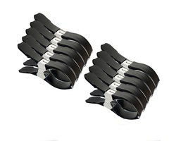 Zeilklemmen - 10 stuks - Clips Voor Zwembadafdekkingen - Dekzeil Klemmen - RVS - Winddicht en krasvast - Stevige klemming - Geschikt Voor Het Drogen Van Dekbedden, Sokken, Kleding En Zwembadafdekkingen - 12CM - zwart