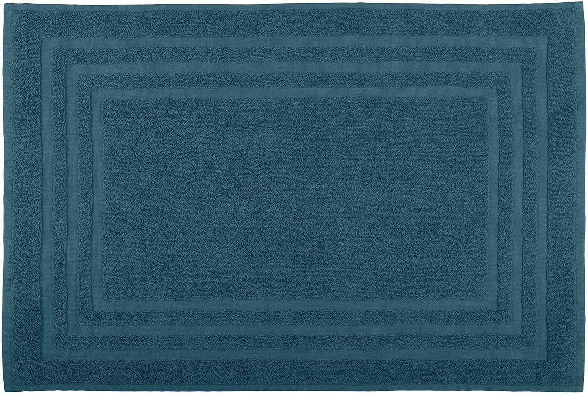 SnelShoppen - Badmat 45x70 cm - 100% Biologisch Katoen - Zachte en Comfortabele Badmat in Petrol - Ideaal voor Badkamer en Thuis - Model Lagune