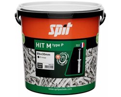 SPIT HIT M SLAGPLUG 6x30/5 P- MET KRAAG (1.000 STUKS IN ECO EMMER)