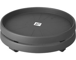 Elho Universele Planttaxi - Onderschotel voor bloempotten - set van 2 - Ø 30 cm - Antraciet