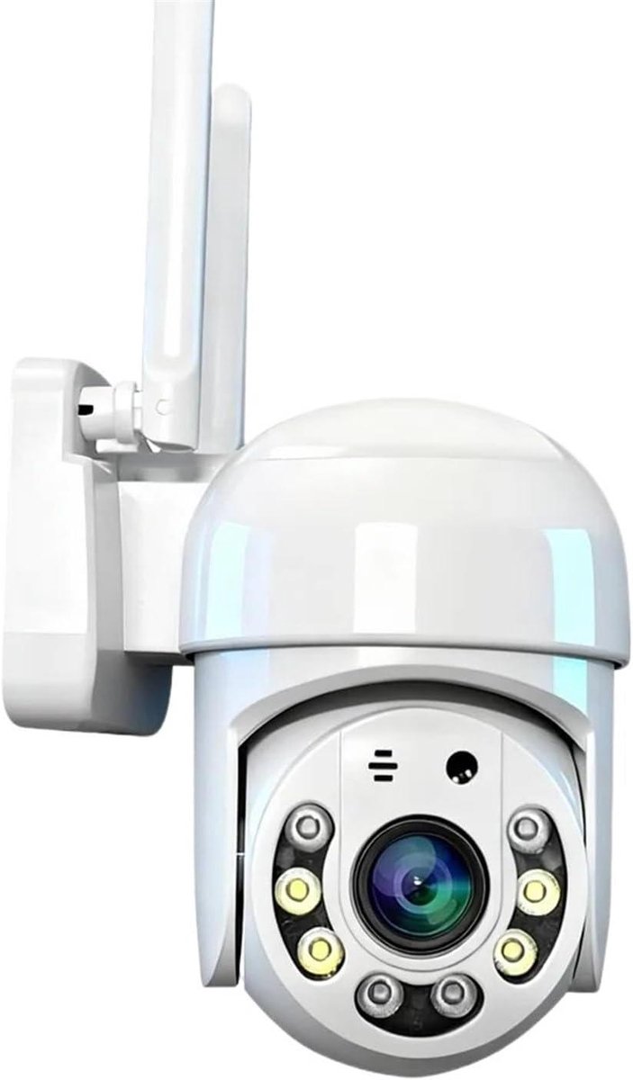 Beveiligingscamera Buiten - IP Camera Wifi - Huis Beveiligen - Full Color Nachtzicht - IP66 Waterdicht - Wit