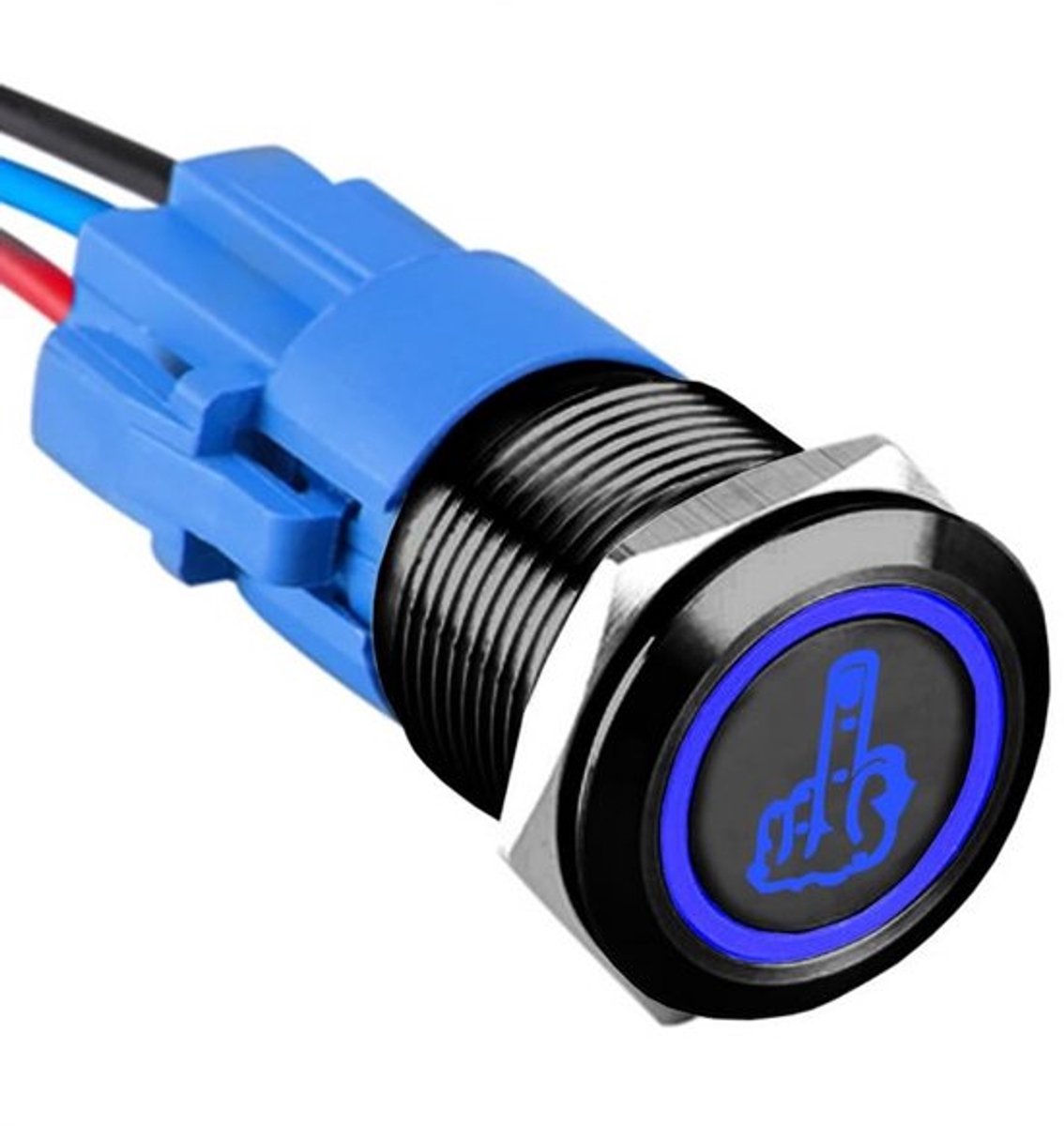 - Zwarte knopschakelaar - Waterdicht - Eenvoudige installatie - 12 V - Tuimelschakelaar - Voor auto en boot - 19 mm