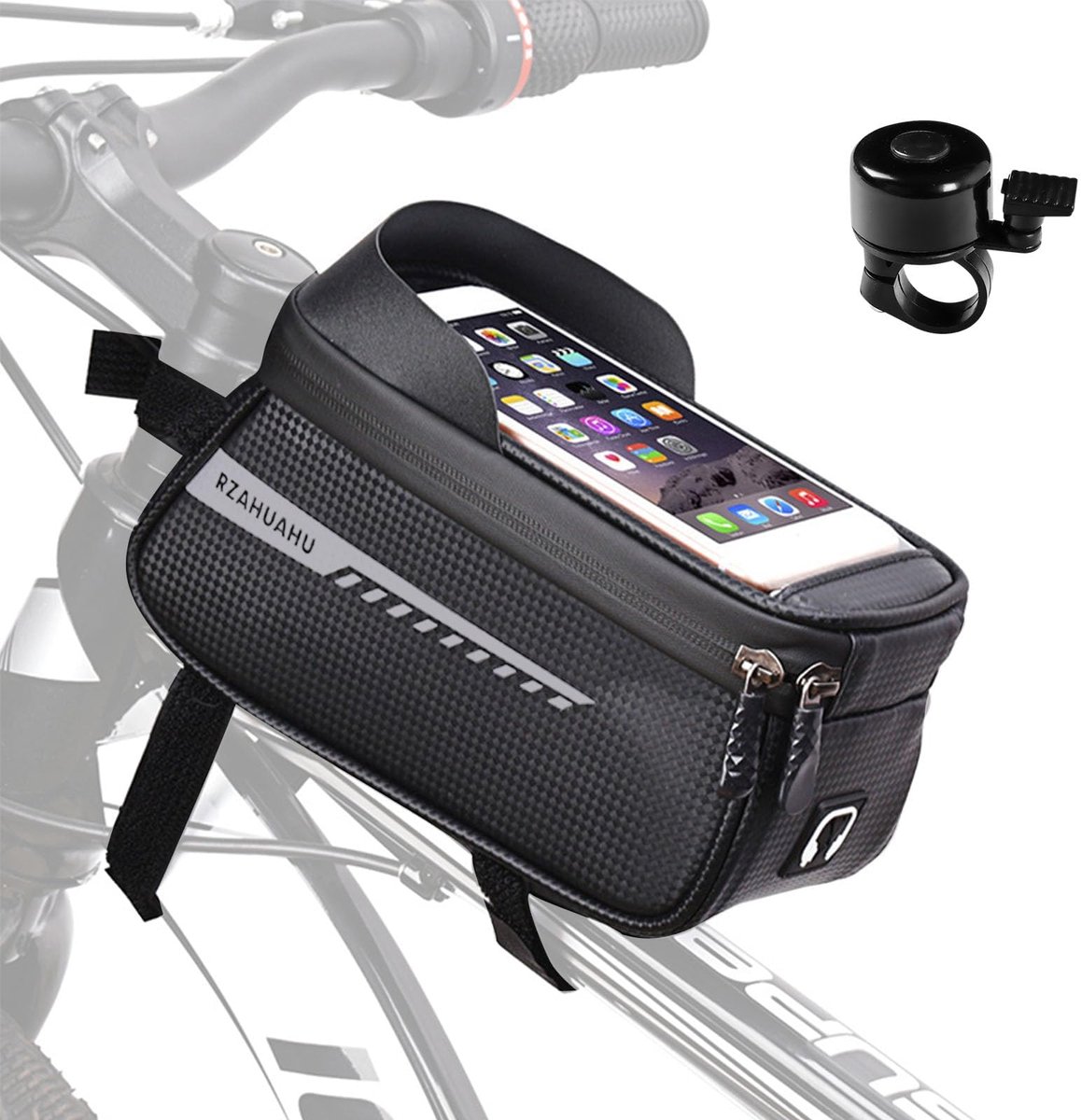 Dailygoods - Waterdichte Fietstas voor Voorframe met Touchscreen-Houder