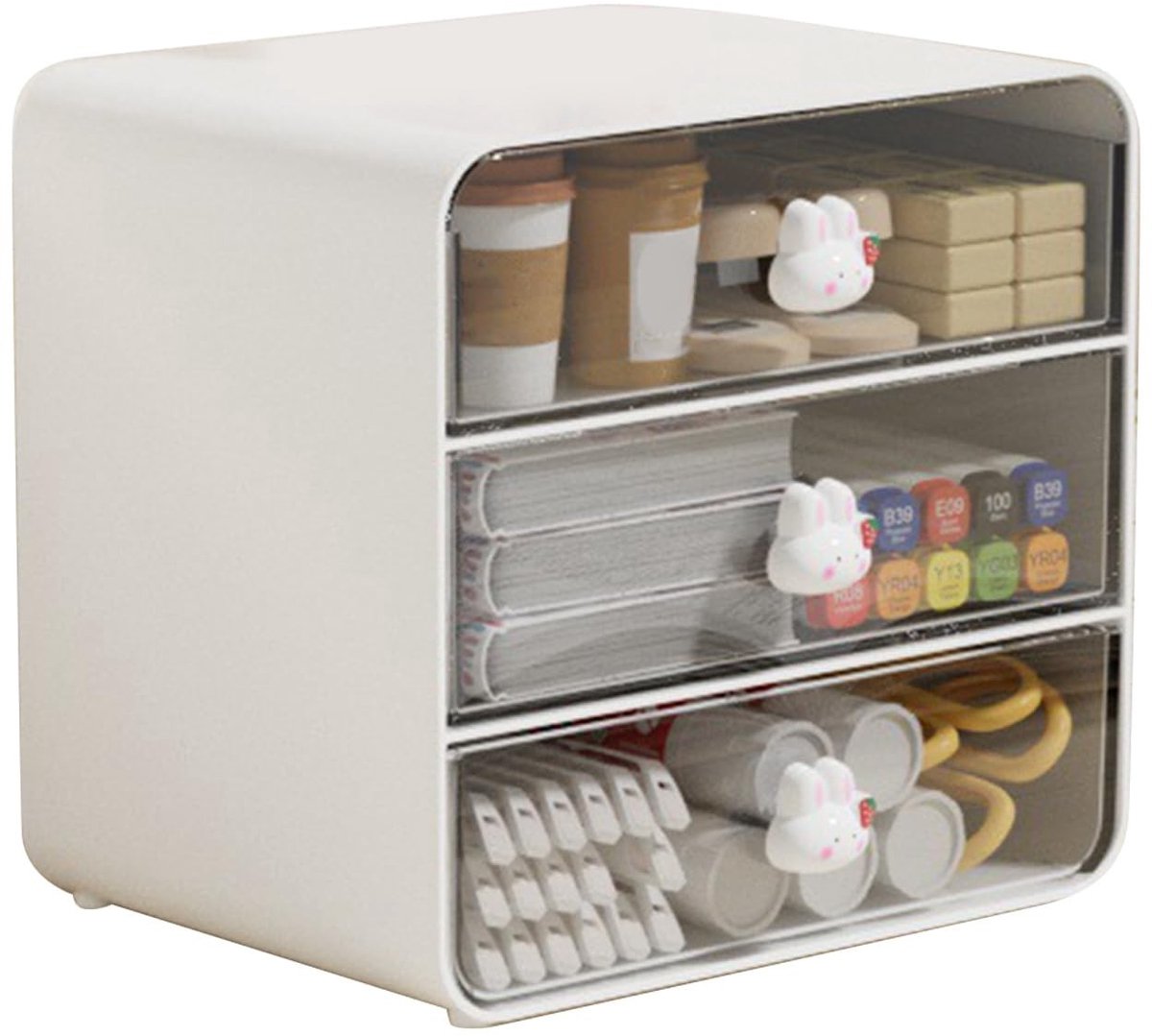 Dailygoods - Makeup Organizer met 3 Lades - Desk Organizer voor Cosmetica en Verzorgingsproducten