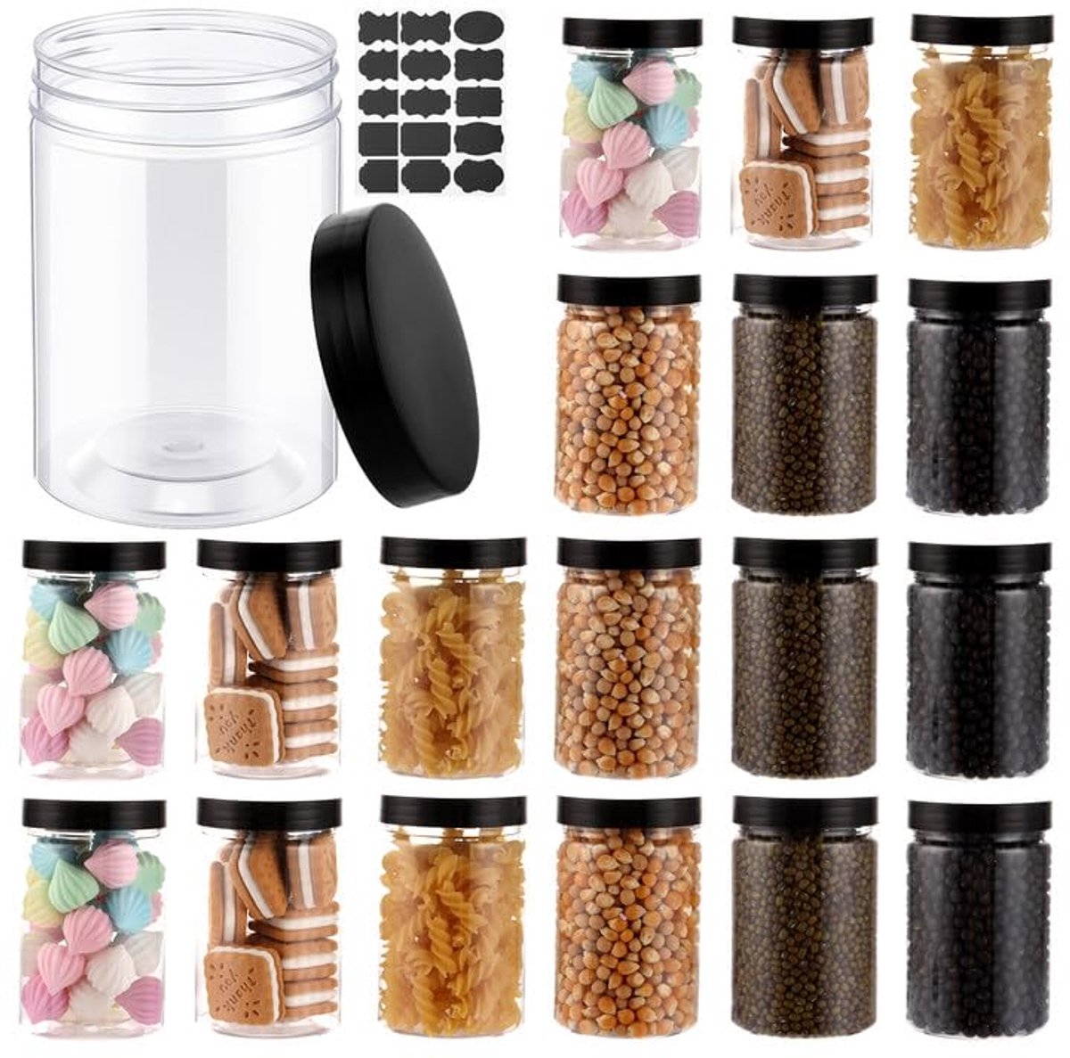 Dailygoods - Set van 20 BPA-vrije Opbergdozen - 290 ml Transparante Plastic Potjes