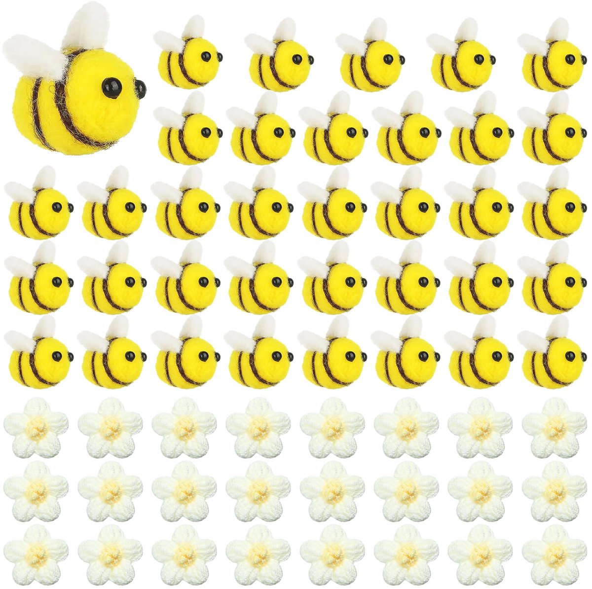 Dailygoods - 60 Stuks Bijen Viltbloemen voor DIY Craft Decoratie