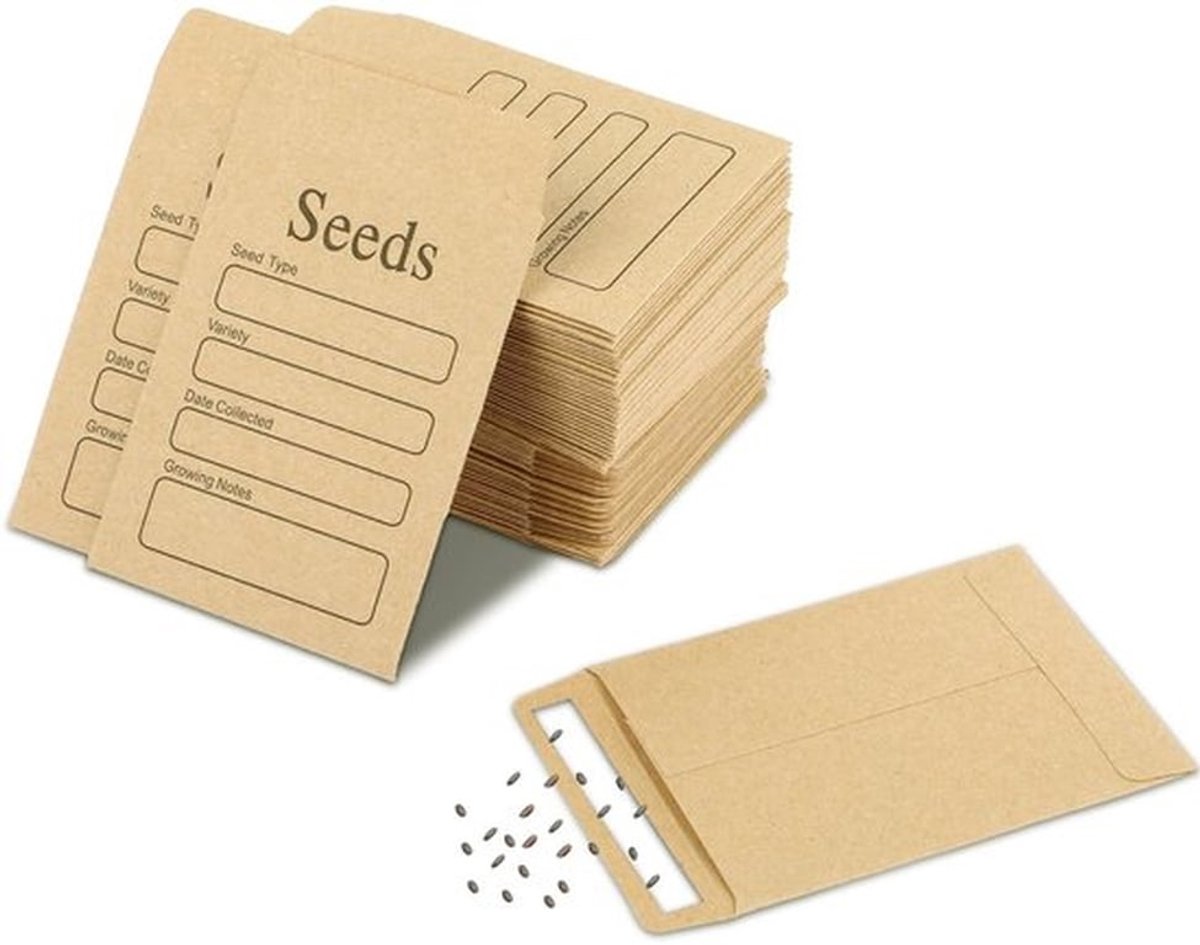 - Mini Kraft Papieren Zakjes - Zelfklevend - 6 x 9 cm - Voor Zaden, Munten en Sieraden - Handig en veelzijdig - Perfect voor opslag - Bruin