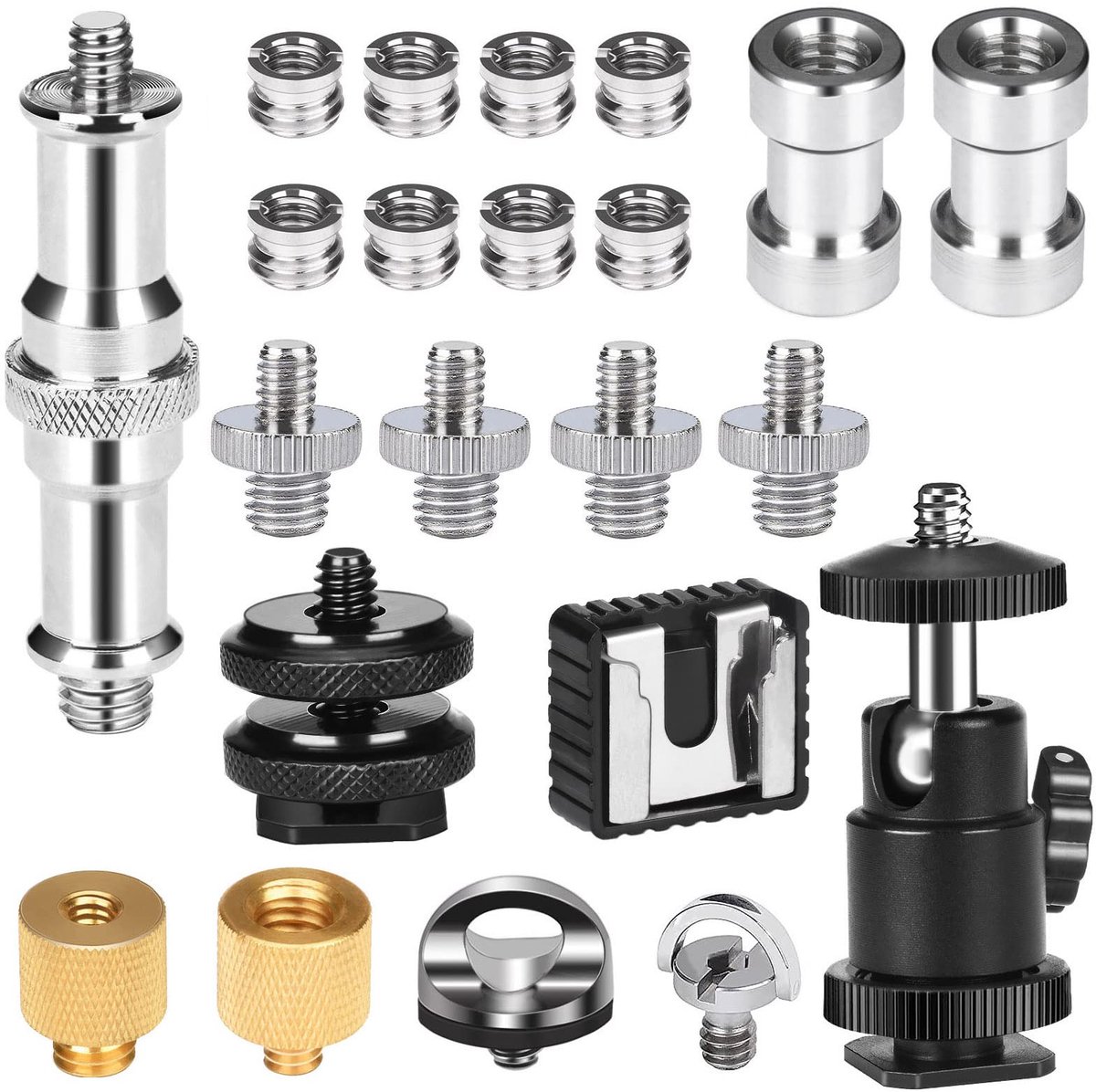 Dailygoods- Schroefadapter 26 Stuks - 1/4 naar 3/8 Adapter - Statief/Camera - Verlichting Apparatuur - Fotografie - Slimme Constructie - Statiefadapter