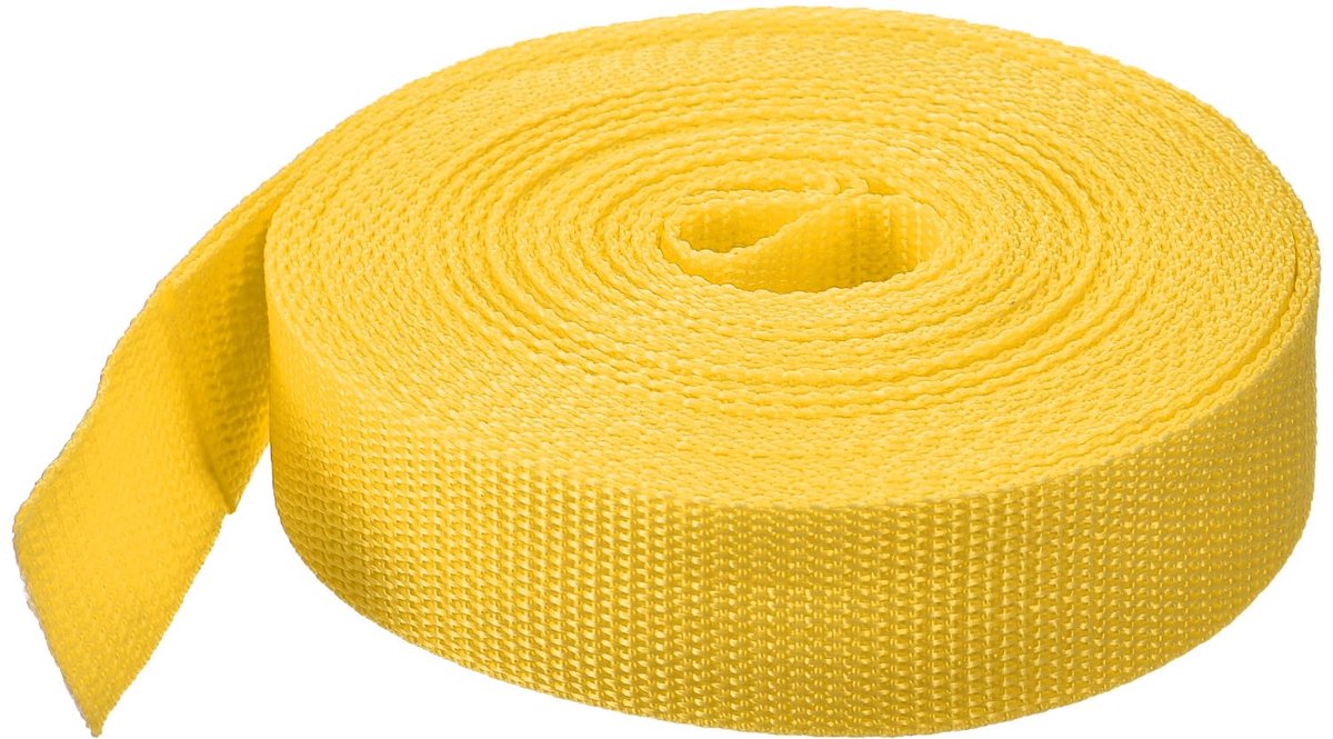 Dailygoods - Lichtgewicht Polypropyleen Rugzakriem - 20mm x 10 Yard Donkergeel