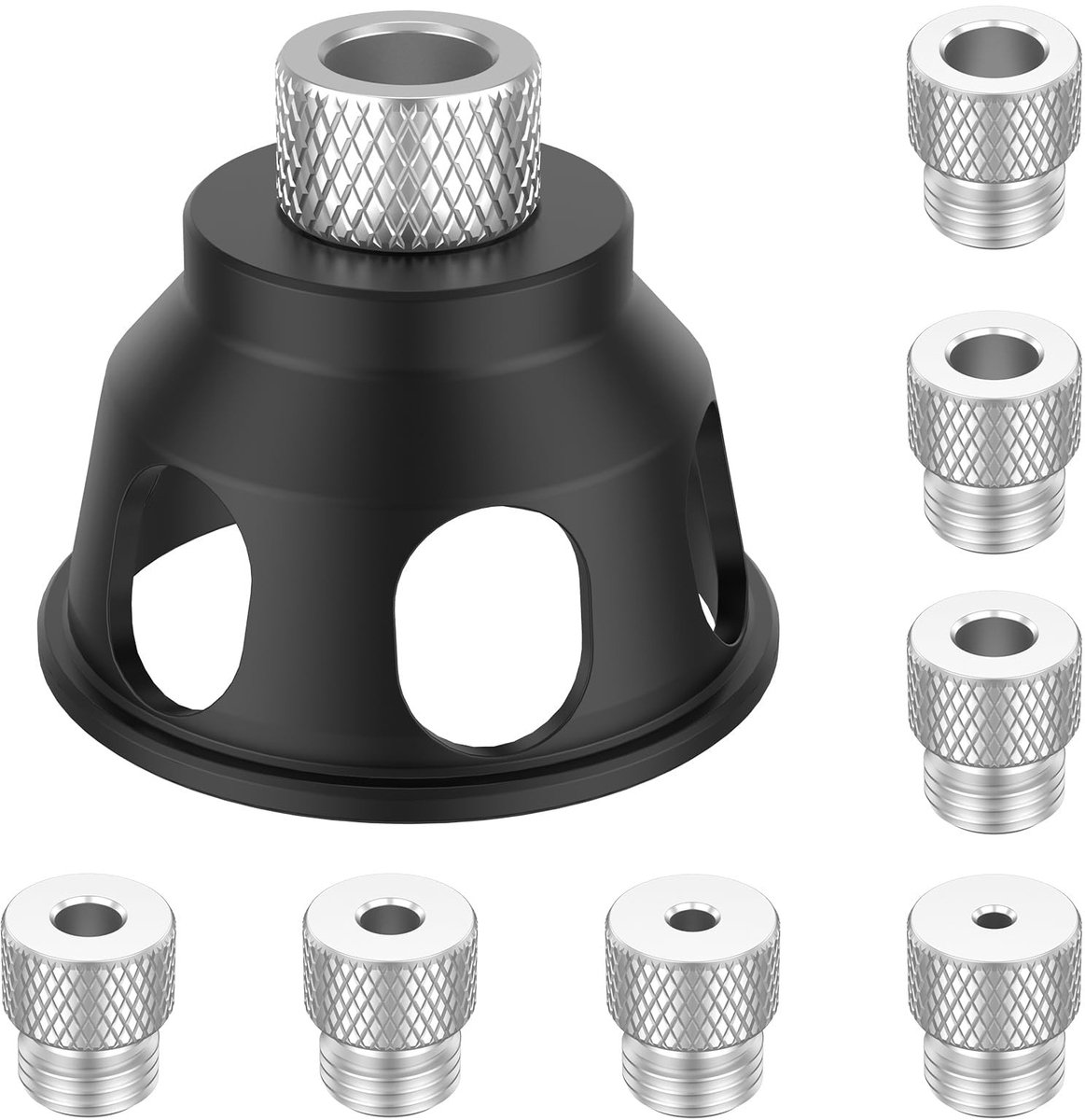 Dailygoods- Boorgids met boorhulp - Boorstandaard - Boorgeleider - Houten plug boorsjabloon - Aluminiumlegering - Nauwkeurig boren
