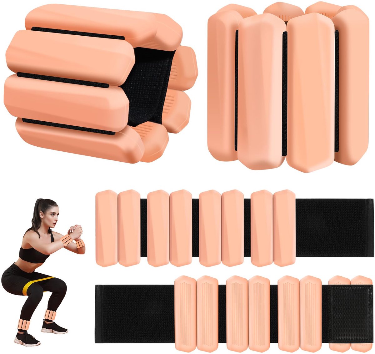 Dailygoods - Polsgewichten Set van 2 - Verstelbare Arm- en Beengewichten voor Sport