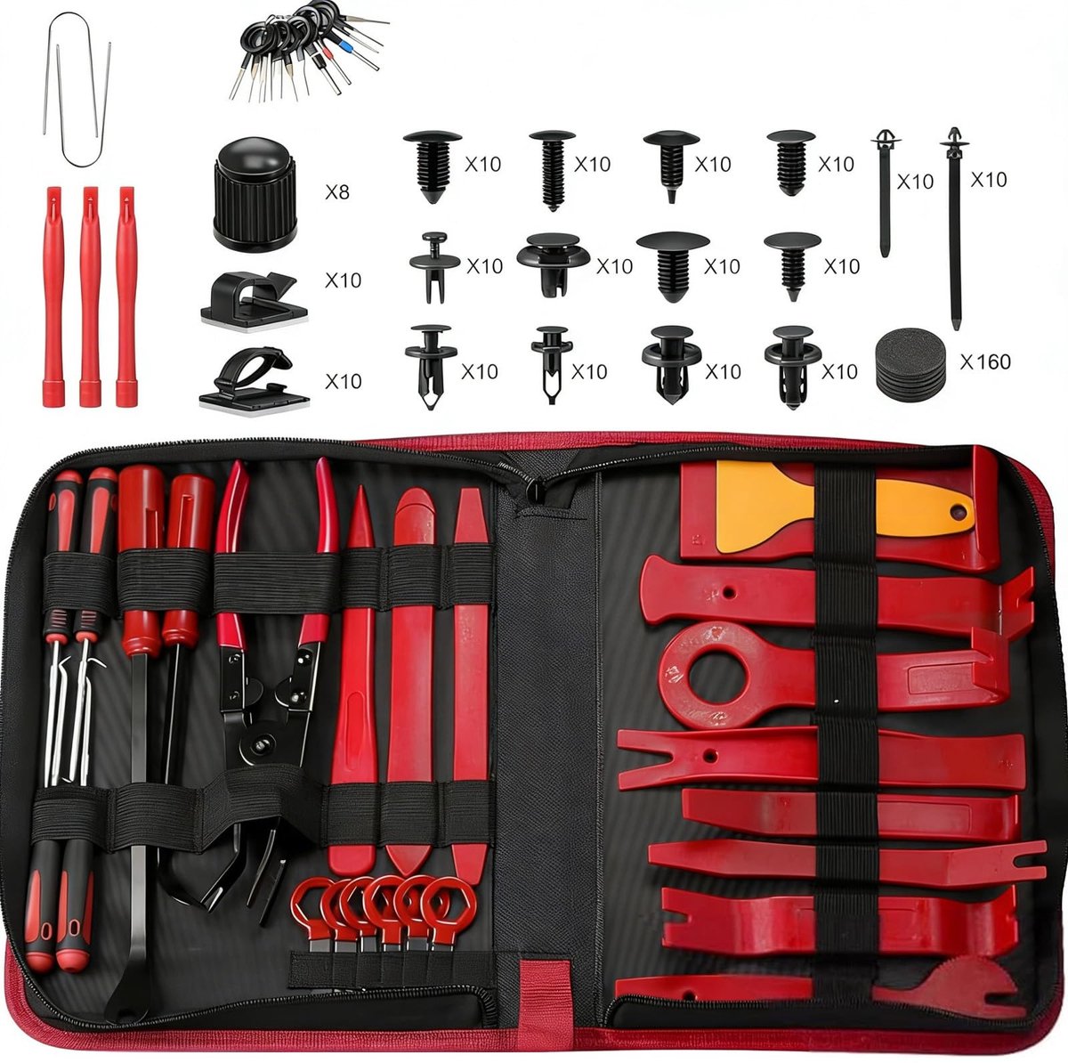 Dailygoods- Demontagegereedschap 438 Stuks - Auto Gereedschapset - Bekleding Gereedschap - Kunststof Hendelgereedschap - Opbergtas - Multifunctioneel Gebruik - Autogereedschap