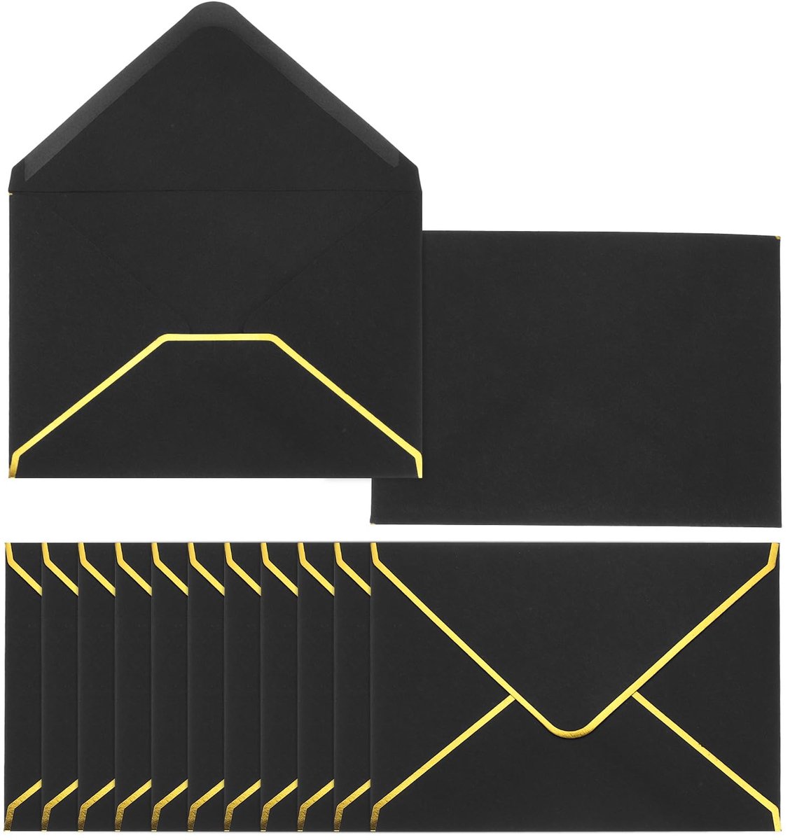 Dailygoods - 100 A6 Enveloppen met Gouden Rand voor Wenskaarten en Uitnodigingen