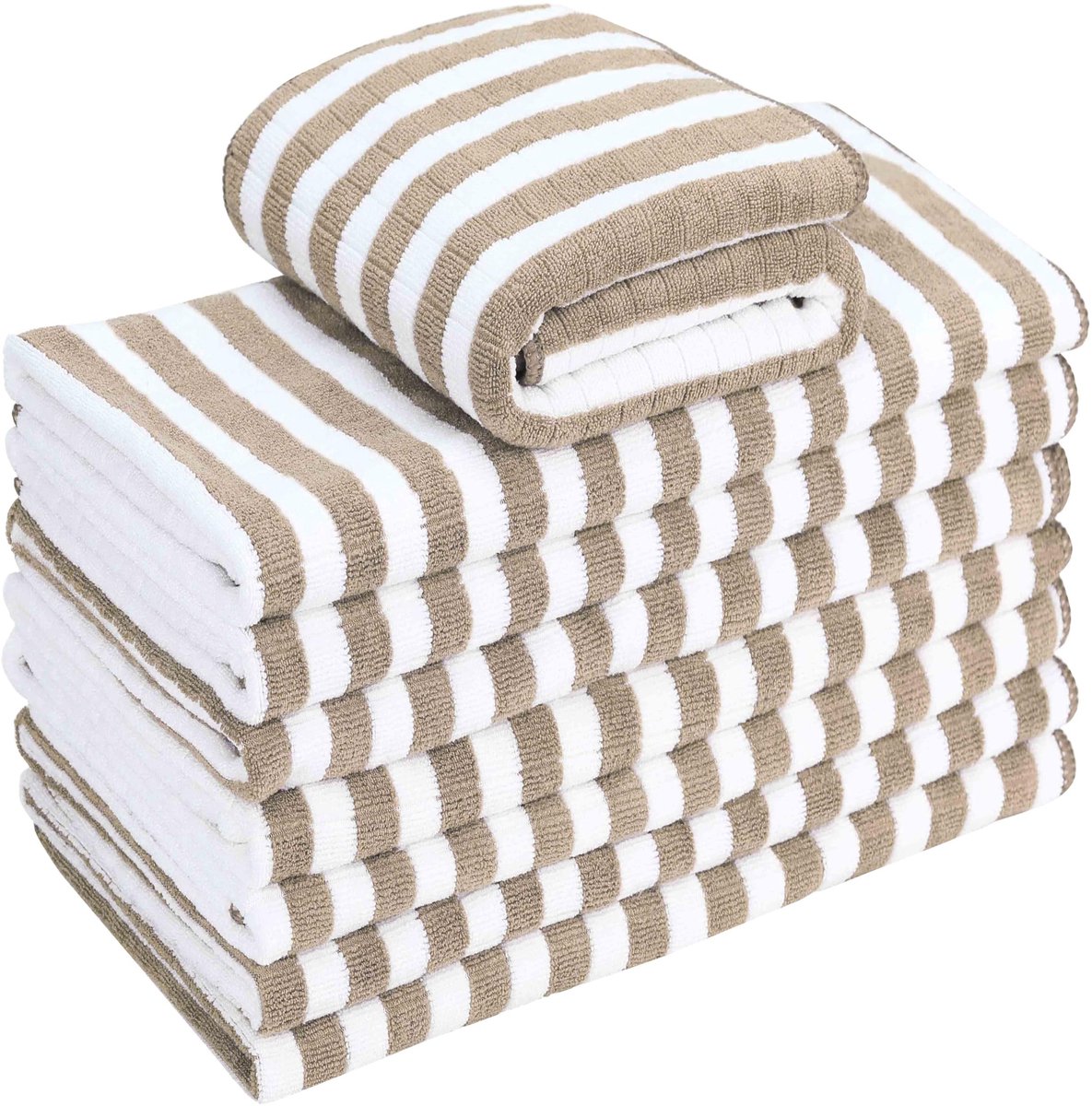 Dailygoods - 8 Microfibre Keukenhanddoeken - Super Absorberend en Zacht, Khaki
