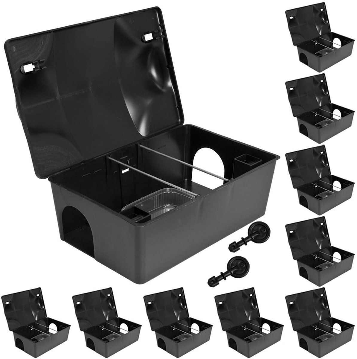 Dailygoods - Lokdoos Ratten en Muizen Multi Control Zwart - 10 Stuks
