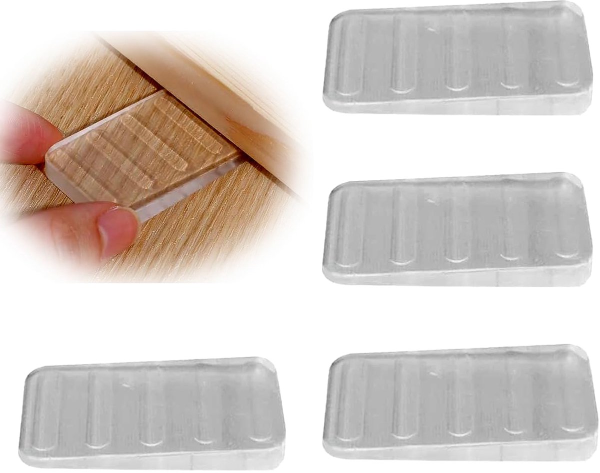 Dailygoods - 4 Stuks Rubber Deurwiggen - Antislip Voor Meubels en Deuren