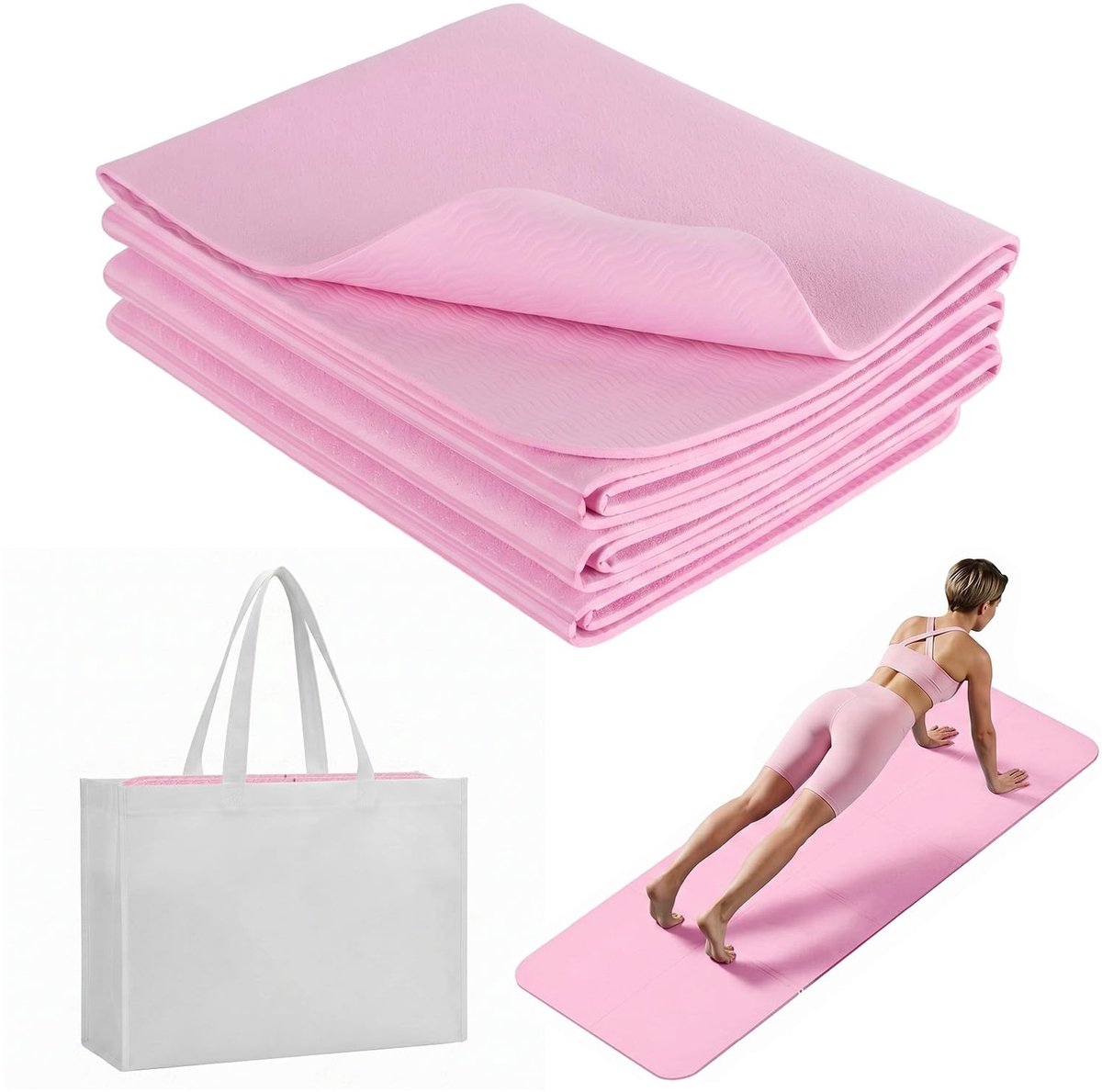 Dailygoods - Klappbare Yogamat voor Reizen - Lichtgewicht en Antislip met Draagtas