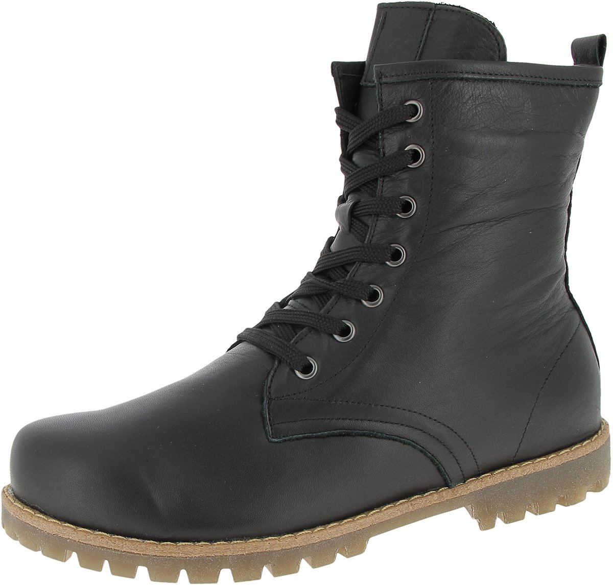 Andrea Conti Dames Leren Veter Enkellaars Uitneembaar Voetbed 0342847002 Zwart