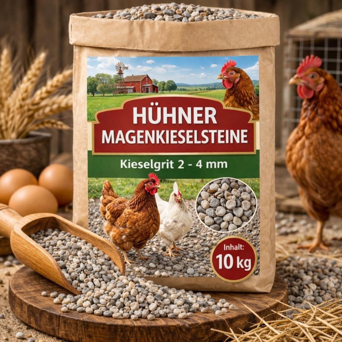 Dailygoods- Mengkiezel 2-4 mm - Maagkiezel - Voederkalk - Mineraalvoer - Natuurlijke aanvulling - Sterke spijsvertering