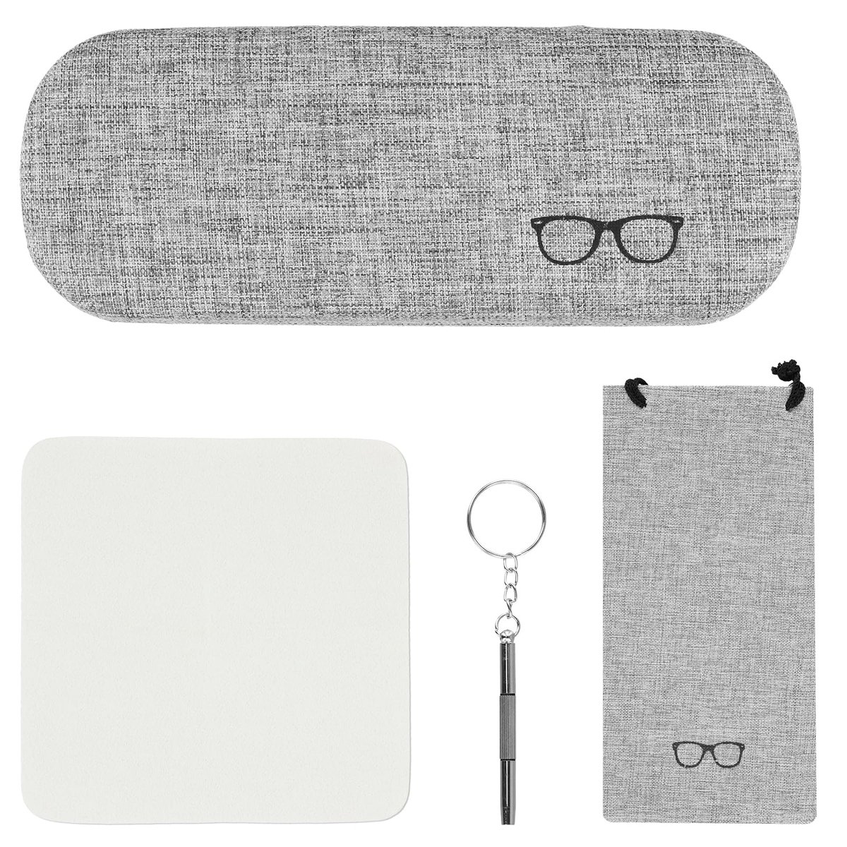 Dailygoods - Harde Brillenkoker met Reinigingsdoekje en Schroevendraaier - Draagbare Brillentas