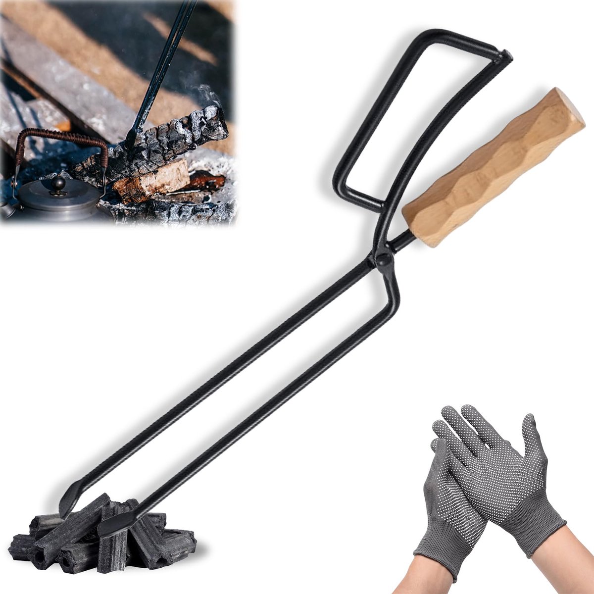 Dailygoods - 40cm Heavy Duty Houttangen voor Haardhout