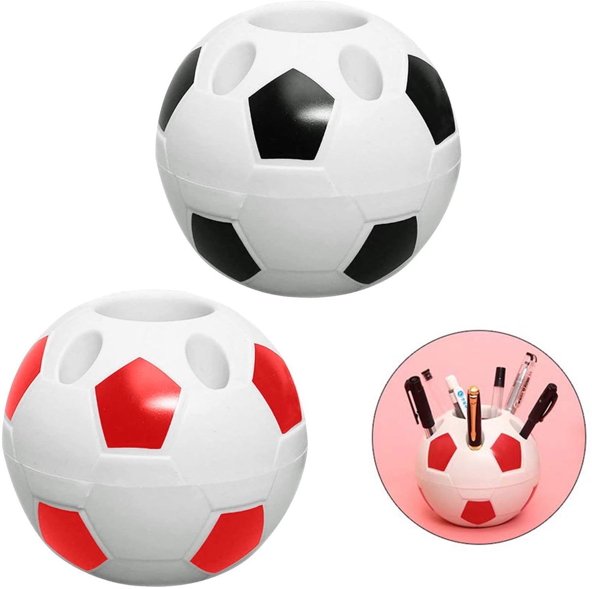 Dailygoods - Set van 2 Voetbal Pennenhouders - Creatieve Desk Organizer