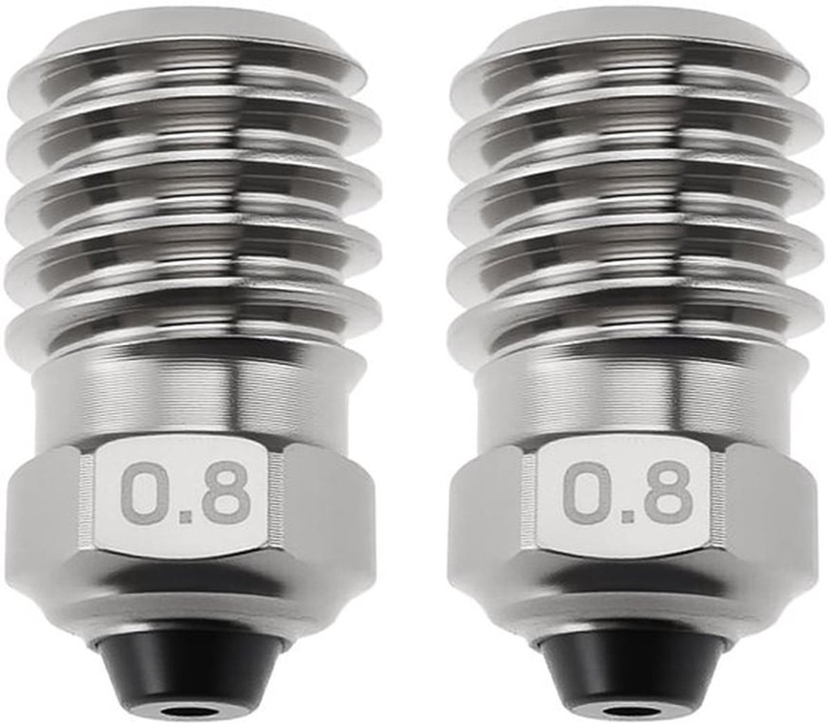 3D-printernozzles - Bimetalen - 0,8 mm - 2 Stuks - Voor X1 P1P P1S - Hoogwaardige kwaliteit - Geschikt voor 3D-printprojecten -...