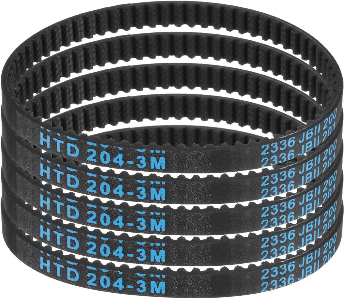 Dailygoods - Set van 5 HTD-3M Rubber Timing Banden - 68 Tanden voor Precisie en Duurzaamheid