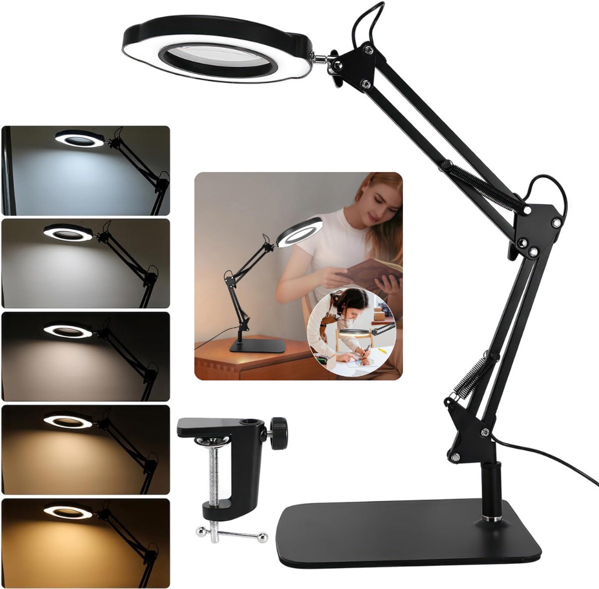 ApexArte® Vergrootglas met Verlichting - Vergrootglas op Standaard - Loep - Vergrootspiege