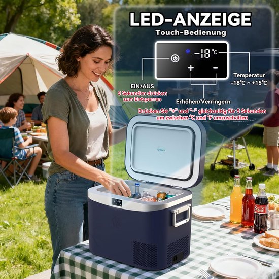 Compressor Koelbox 18L - 12V/24V - Draagbaar - Elektrische Koelkast & Vriezer - Voor Auto, Camper & Camping — afbeelding 3