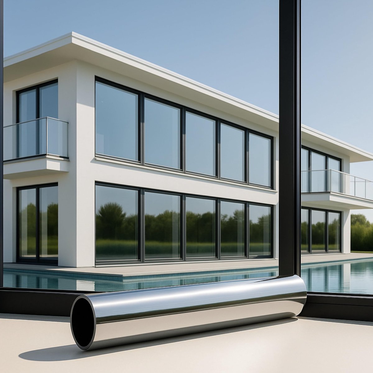 SnelShoppen - Raamfolie Spiegelfolie Zonwering 1,18 x 50 m - Inkijkbescherming, Verduistering voor Badkamer, Dakraam, Decoratieve Zelfklevende Folie